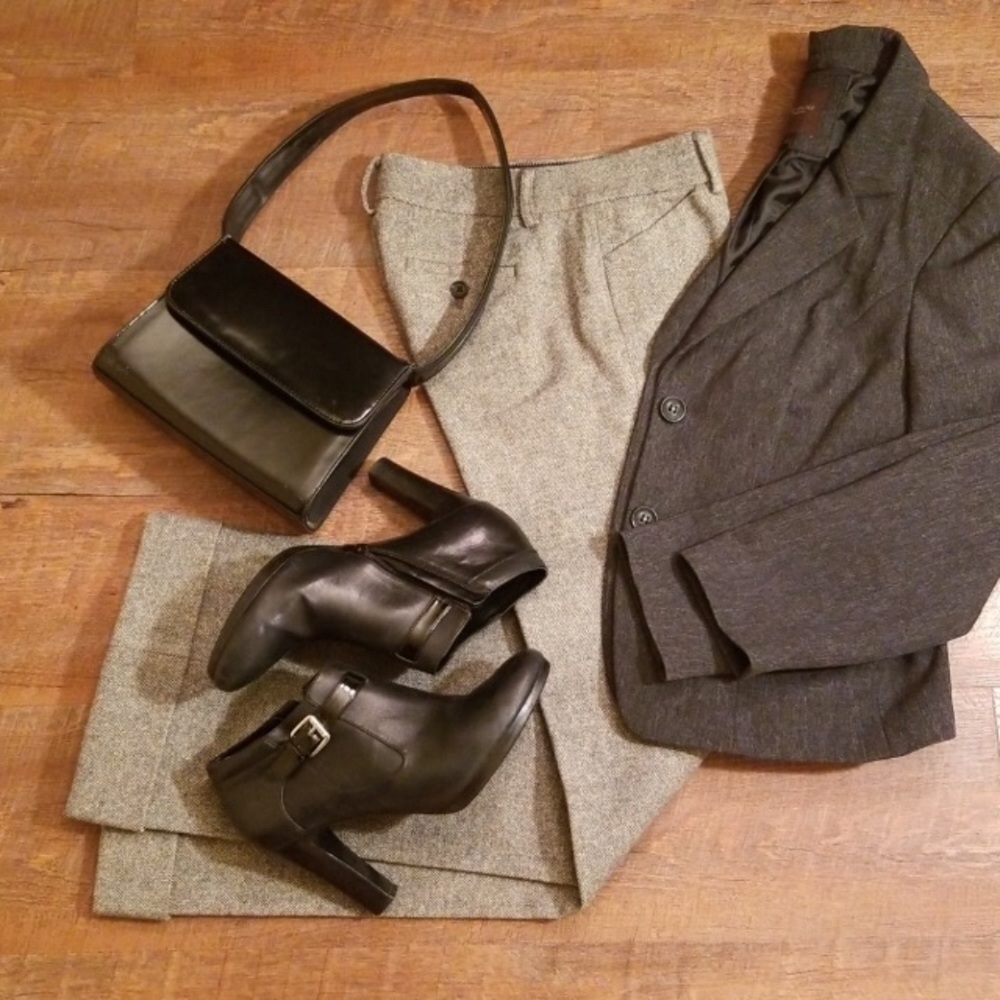 J. Crew Factory City Fit Slacks, Tweed, Sz 0.